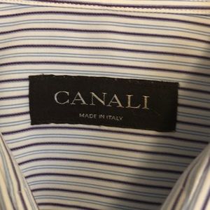 Canali Men’s striped 42 16.5 dress shirt.